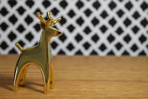 gold deer  wood  christmas