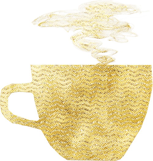 gold foil  coffee  hot coffee