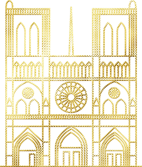 gold foil notre dame  church  paris