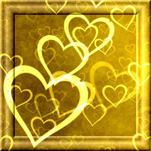 Gold Hearts Frame