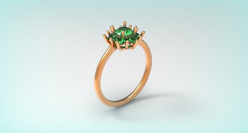gold ring with eye  ornament