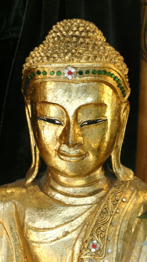 Golden Buddha Statuette Figurine