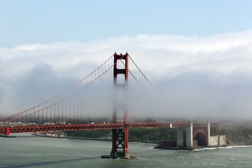 golden gate bridge fog landmark