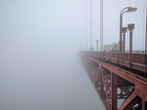 golden gate bridge mist architecture