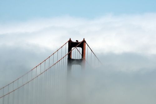 golden gate bridge fog landmark