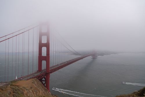 golden gate bridge fog california