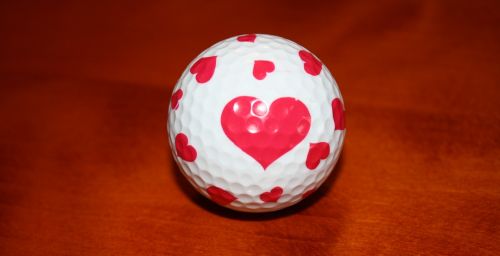 golf ball white heart