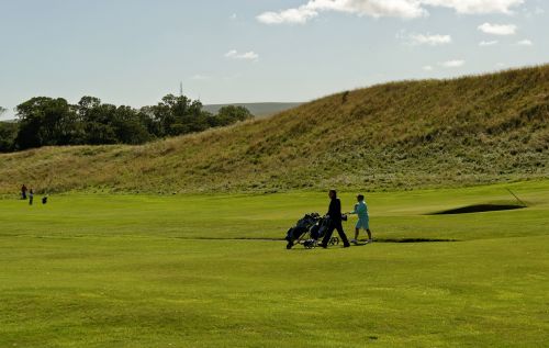 golfers golf course bunker