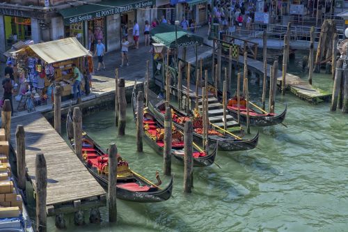 gondolas venice water