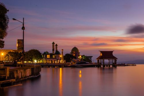 good morning indonesian landscape sunrise