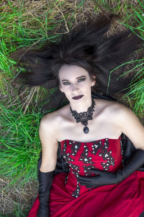 gothic red dress
