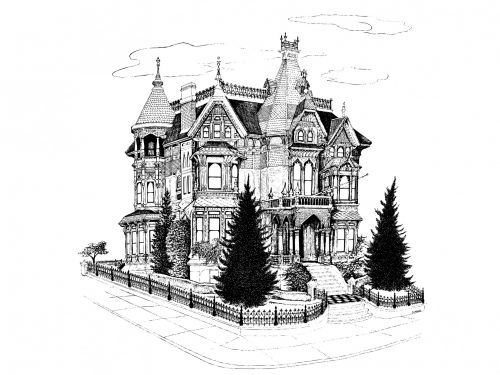 Gothic House 1885 Illustration