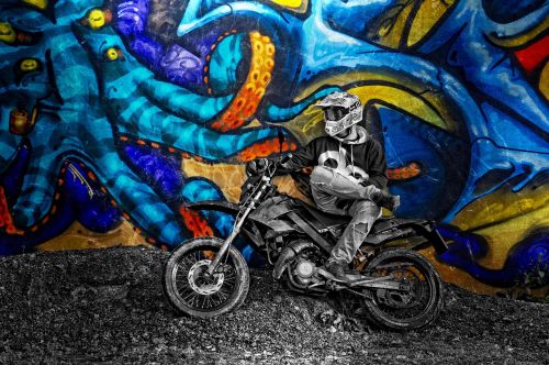 graffiti motorcycle motor