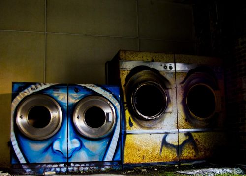 graffiti washing machine face