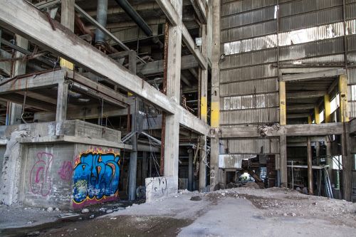 graffiti abandoned factory abandoned