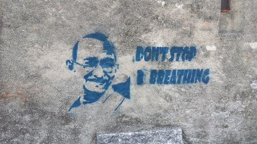 graffiti gandhi wall