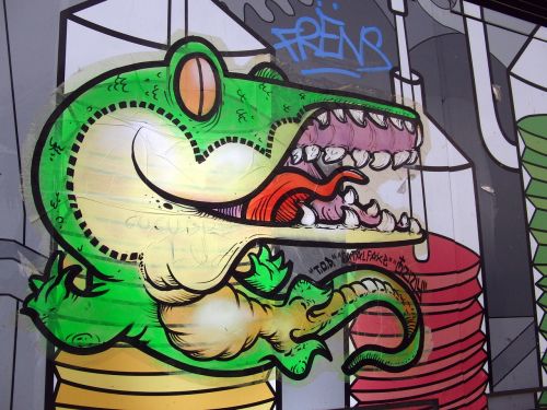 graffiti colorful crocodile