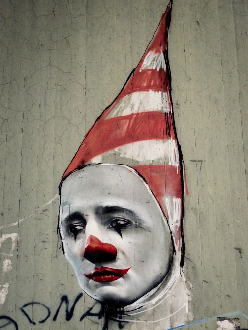 graffiti clown face