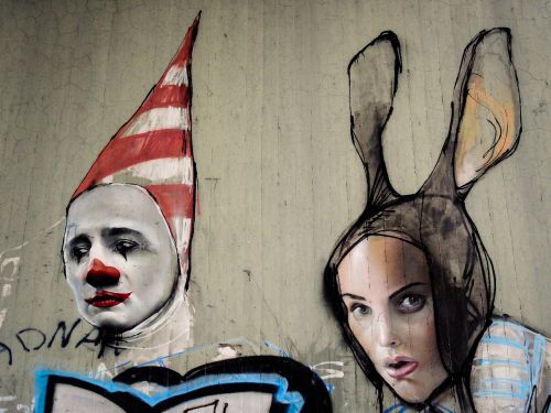 graffiti clown hare