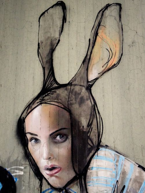 graffiti hare woman