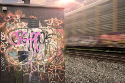 graffiti train urban