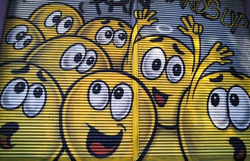 graffiti yellow paint