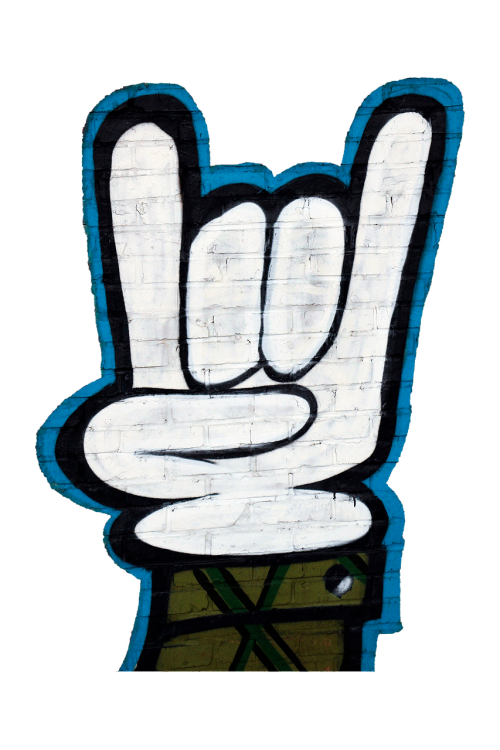 graffiti hand signals isolated