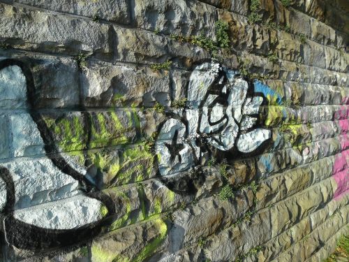 graffiti wall stones