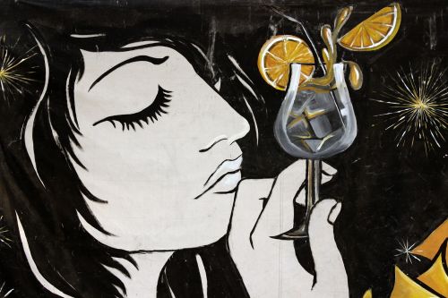 graffiti drink girl