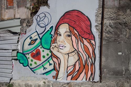 graffiti woman color