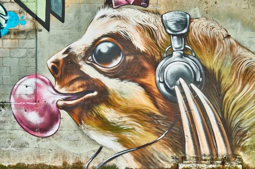 graffiti art sloth