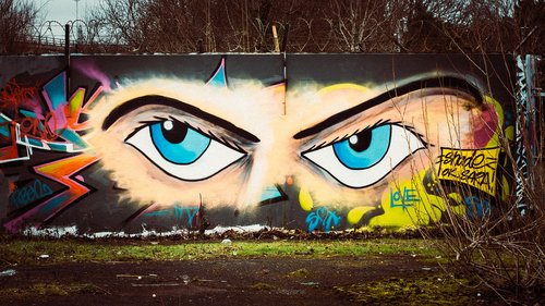 graffiti  wall  eyes