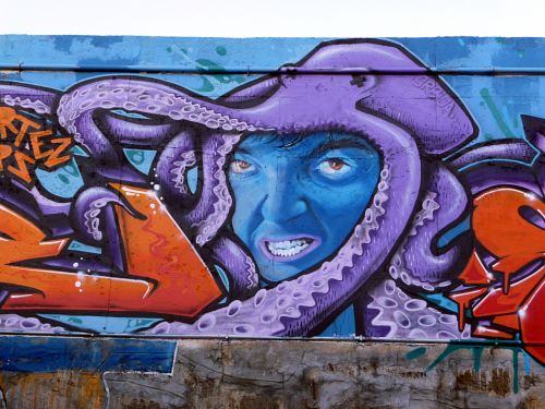 graffiti octopus man