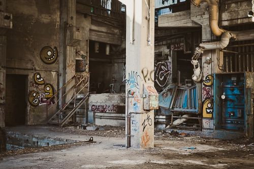 graffiti spray paint warehouse