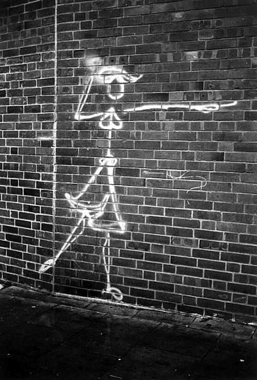 graffiti woman black and white