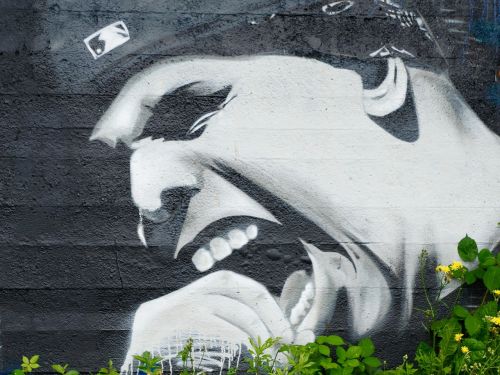 graffiti wall face