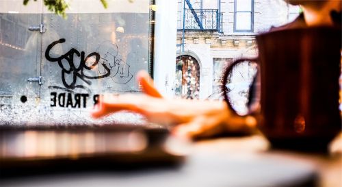 graffiti window cafe