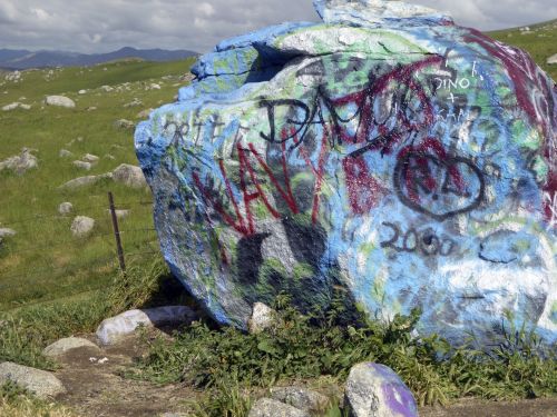 Graffiti Rock Close Up