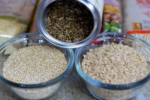 grains brown rice quinoa