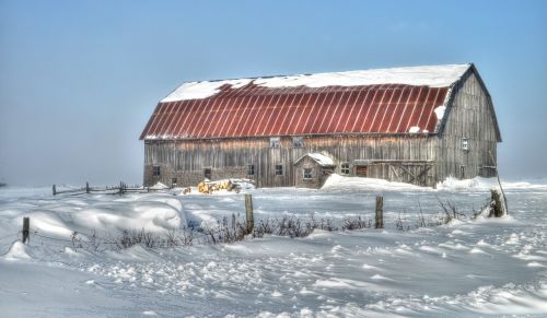 grange winter landscape