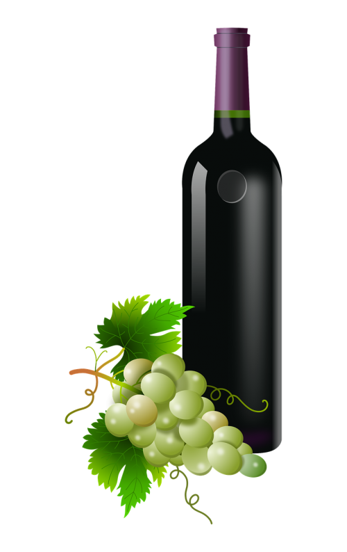 grapes glass bottle