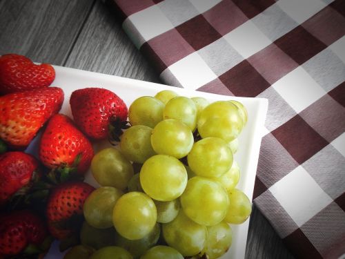 grapes strawberries fruit