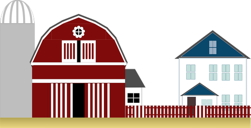 graphic  red barn  farm