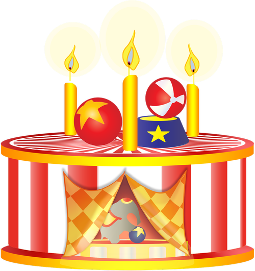 graphic  circus  cake