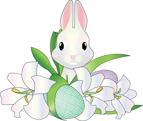 graphic  white bunny  easter