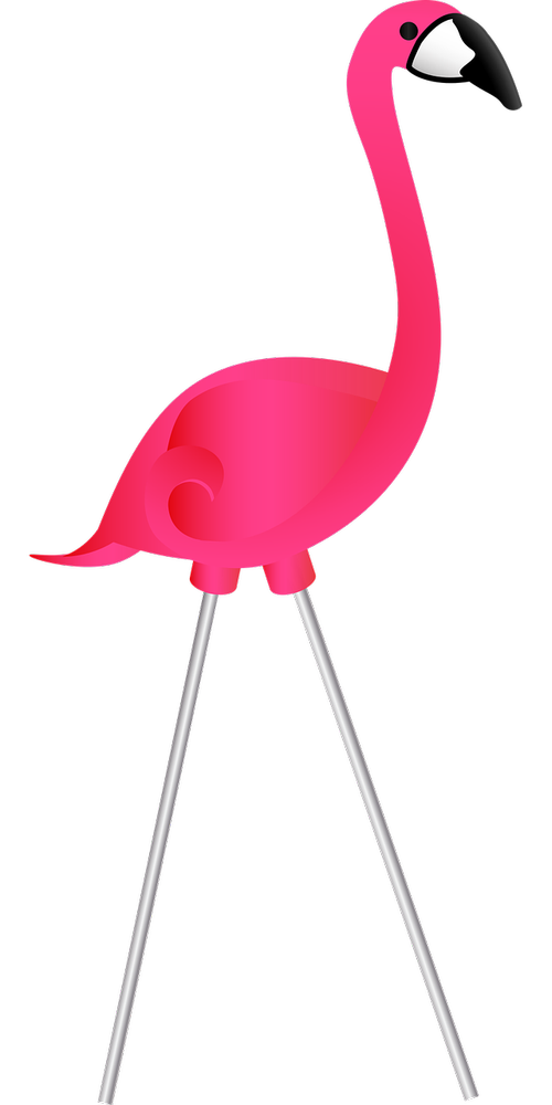 graphic  lawn ornament  plastic flamingo