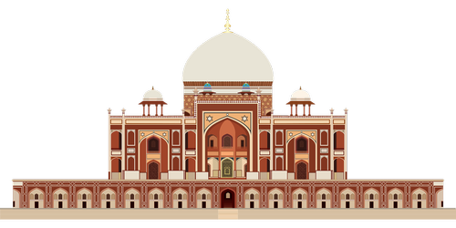 graphic  humayun's tomb  mughal architecture