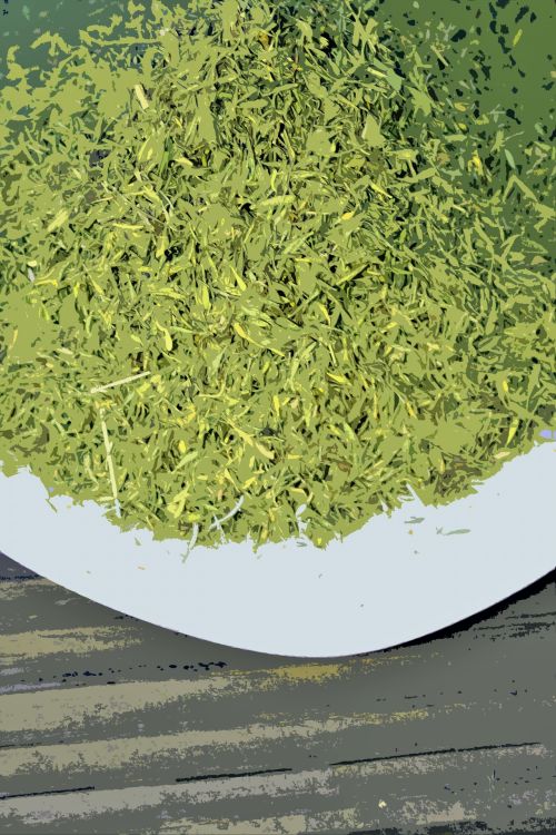 Graphic Dried Herbs On White Plate