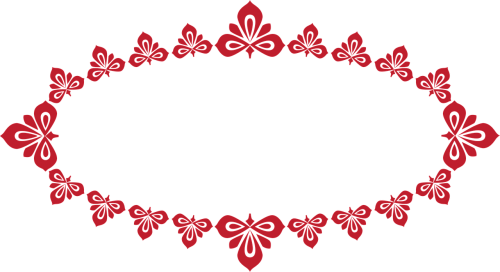 frame oval folk motif