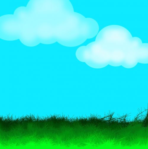 grass sky clouds